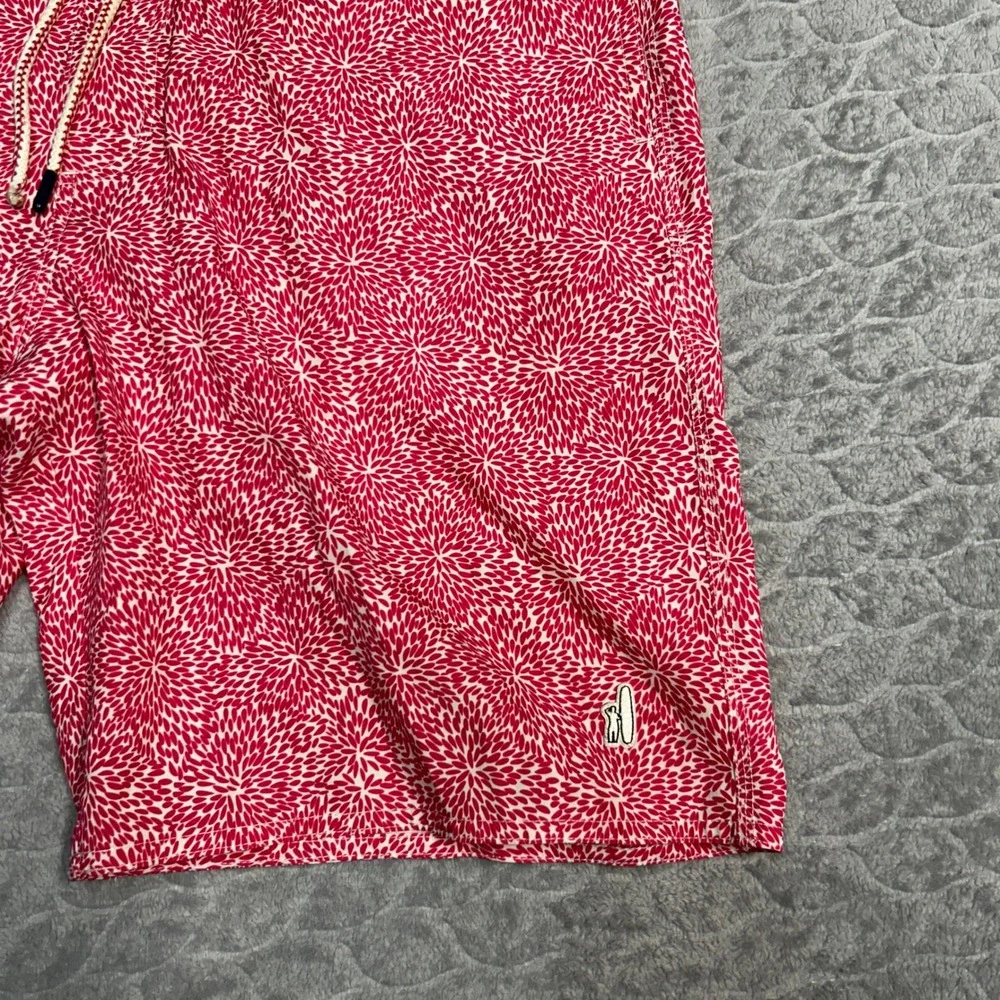 Johnnie O Mens Swim Trunks Shorts Pink Floral‎ Dandelion Print Size Medium